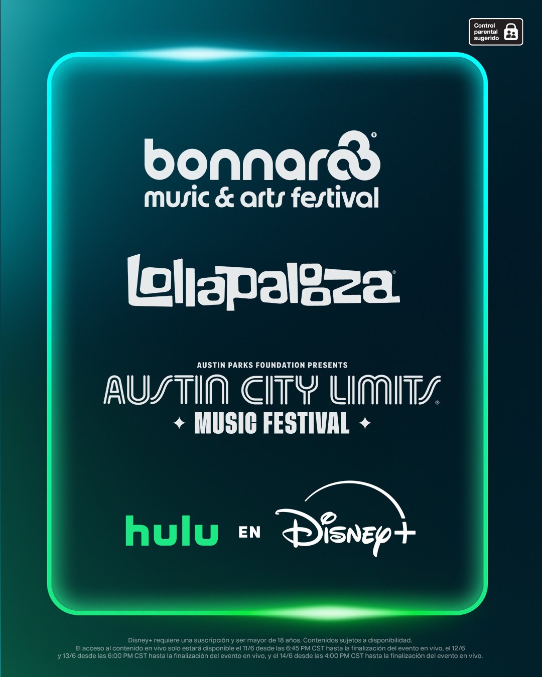 Los festivales Bonnaroo, Lollapalooza y Austin City Limits podrán verse en vivo desde Disney+.jpeg